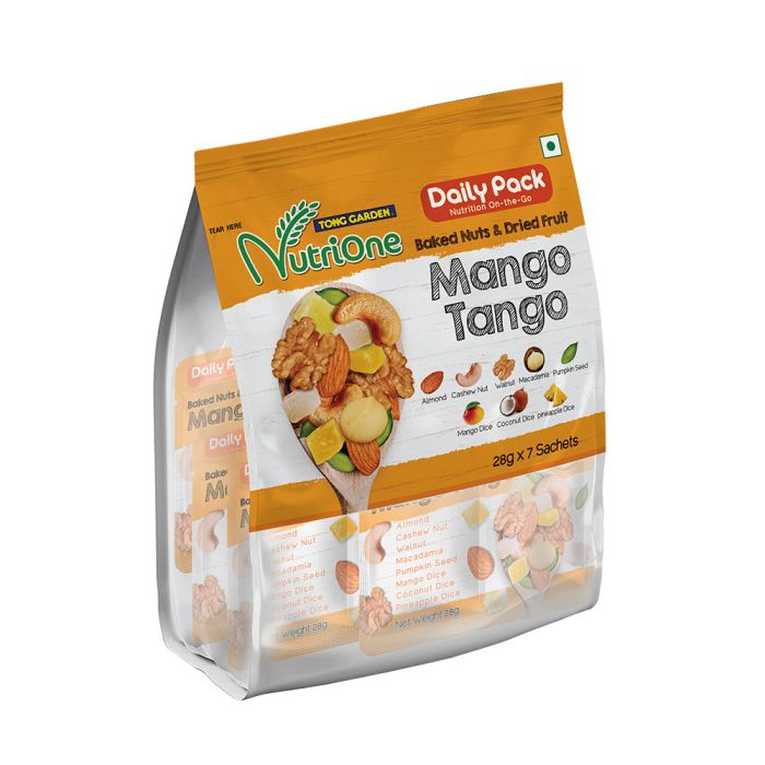 Tong Garden Nutrione Baked Nuts & Dried Fruits, Mango Tango Daily Pack 196g