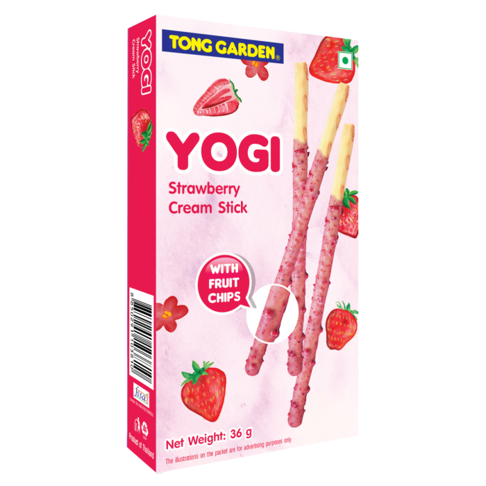 TG 36g Yogi Strawberry Cream Stick with Fruit Chips 