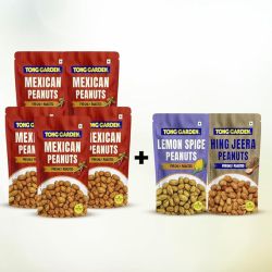 Tong Garden peanuts Combo 455g (Mexican Style Peanuts 65g*5 Hing Jeera Peanuts 65g*1 Lemon Spics Peanuts 65g*1