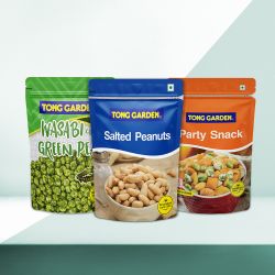 Combo of 160g Party Snack, 160g Wasabi Coated Green Peas, 150g Salted Peanuts 