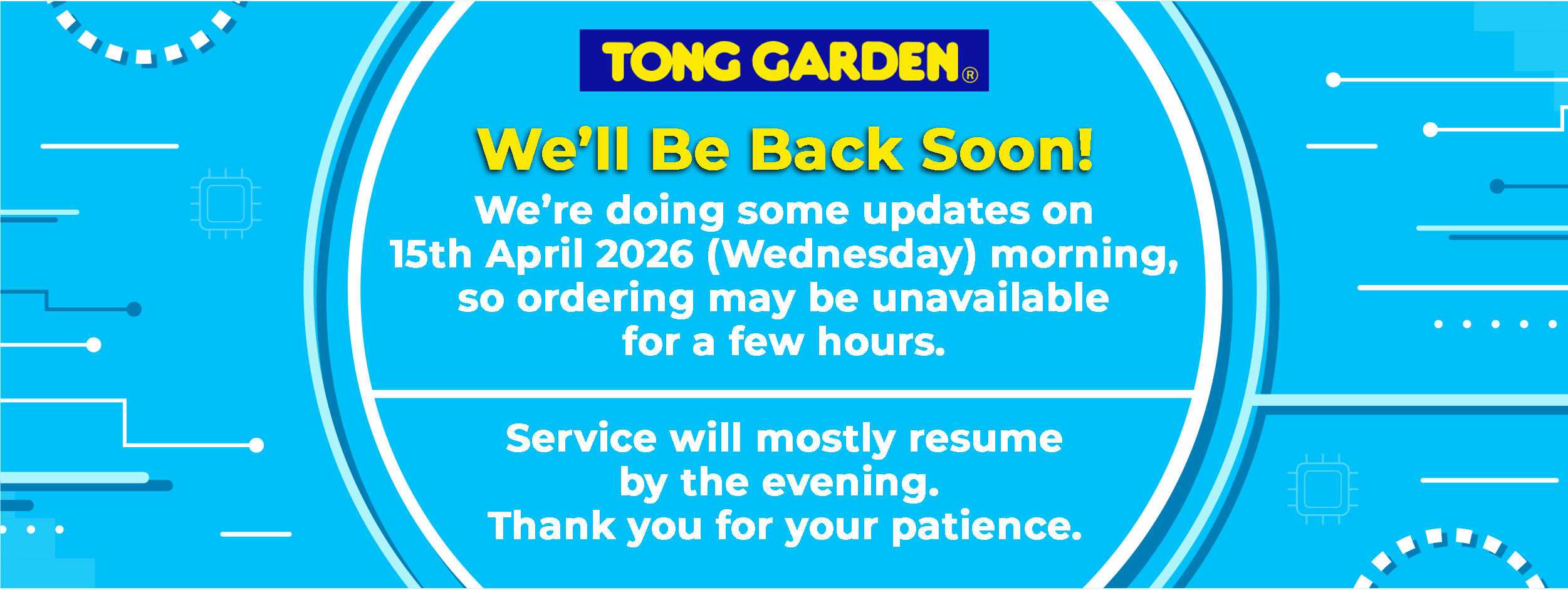 Website migration banner